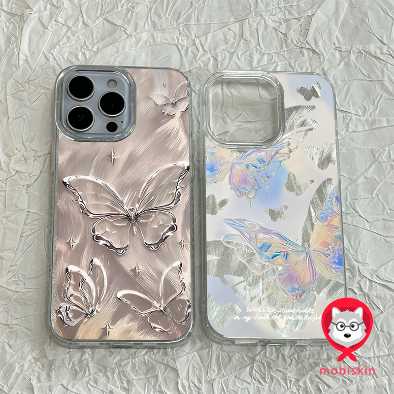 เส้นด้ายขนนกสีเงิน สวยมาก ส่งจากไทย ปีกภัณฑ์สีเงินดาวดấp for iPhone 16 15 14 plus เคสไอโฟน 13 12 11 PRO MAX X XS MAX XR