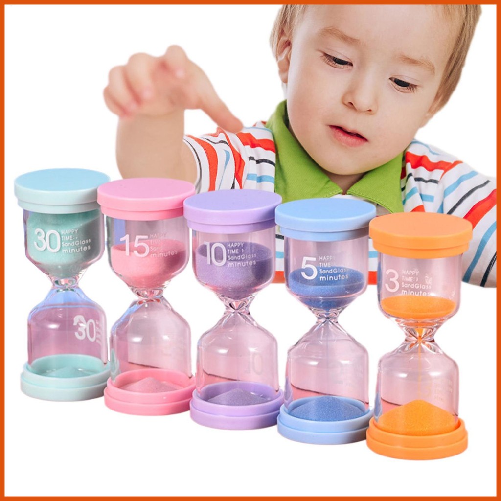 ทรายจับเวลา 3 Min/5 Min/10 Min/15 Min/30 Min นาฬิกาทรายสีสันสดใส Multicolor Sand Timer ชุด 5 สําหรับ