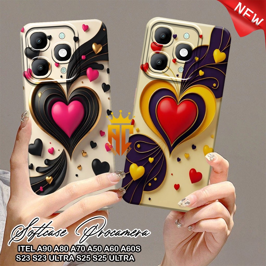 CASE ITEL A90 A80 A70 A50 A60 A60S S23 S23 ULTRA S25 S25 ULTRA . Fashion Case Love Aesthetic Motif -