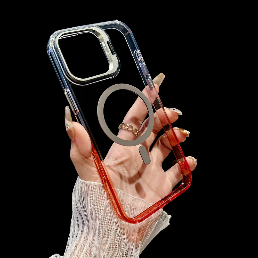 พรีเมี่ยมไล่โทนสีสี N52 เคสโทรศัพท์แม่เหล็กสําหรับ ไอโฟน 16 13 14 15 มือโปร สูงสุด 15 14 16 บวก 16จ ในตัวฮาร์ดปกหลังปุ่มโลหะนุ่ม ทีพียู ขอบปลอกกันกระแท