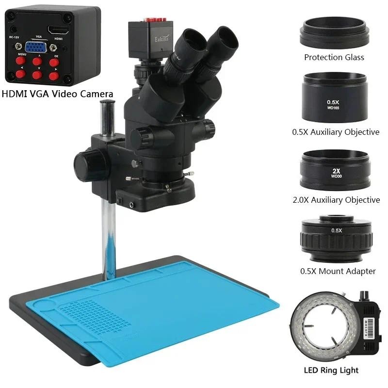 1080P 2K 4K 36MP VGA HDMI Type-Cกล้องวิดีโออิเล็กทรอนิกส์ขยาย 3.5X-90Xโทรศัพท์ซ่อมLab Trinocularกล้อ