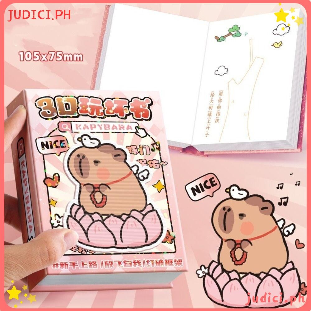 JUDICI Kapibara Play Bad Book, Decompression Book Stress Relieving Pocket Notebook, Puzzle Hand Acco