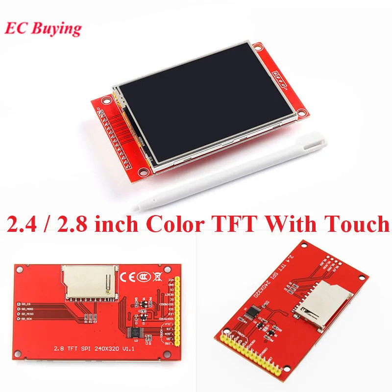 2.4 2.8 นิ้วโมดูลจอแสดงผล TFT LCD สี 240X320 2.4 "2.8 "RGB LED หน้าจอเปลือย SPI อินเทอร์เฟซไดรฟ์ ILI9341 240*320 พร้อมสัมผัส