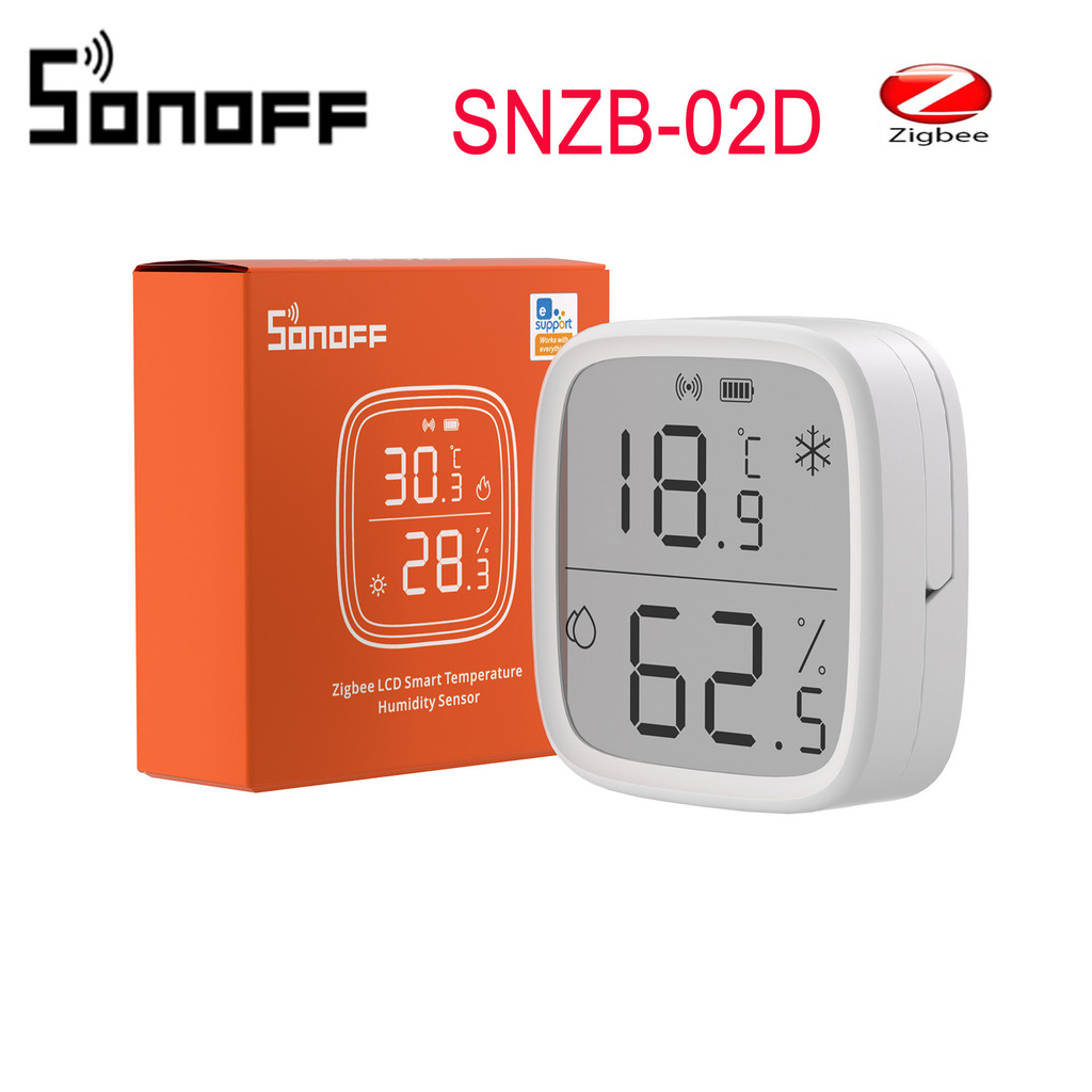SONOFF SNZB-02D Zigbee พร้อมเซ็นเซอร์วัดความชื้นอุณหภูมิหน้าจอ Smart Home