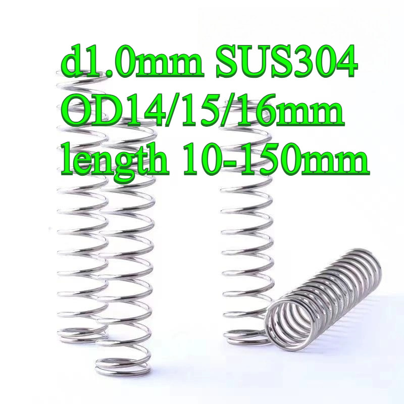 สปริงอัด d1.0mm SUS304 OD14/15/16mm ยาว 10-150mm สปริงแรงดัน (PW-JP-TH)