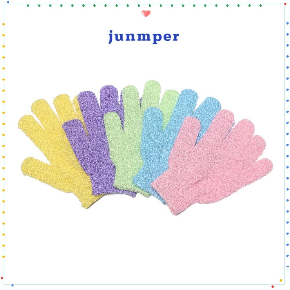 JUNMPER 1 คู่ถุงมืออาบน้ําถูผลิตภัณฑ์สปาให้ความชุ่มชื้นขัดผิวที่มีประโยชน์ล้างผ้า