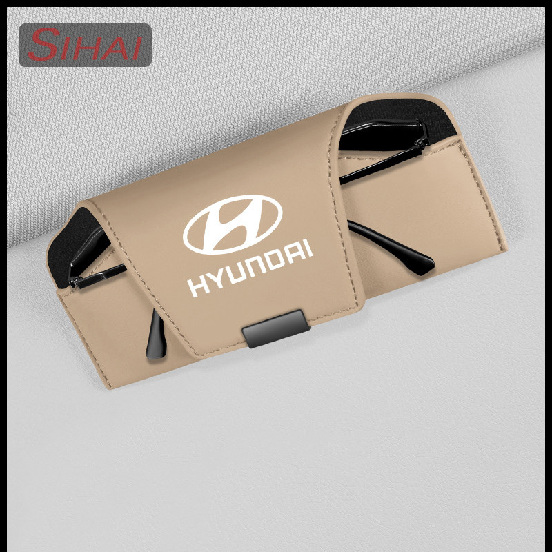 สําหรับ Hyundai รถหนังแว่นตา Visor กล่องเก็บ Elantra CN7 Sonata DN8 Tucson NX4 Santa Fe TM Palisade 