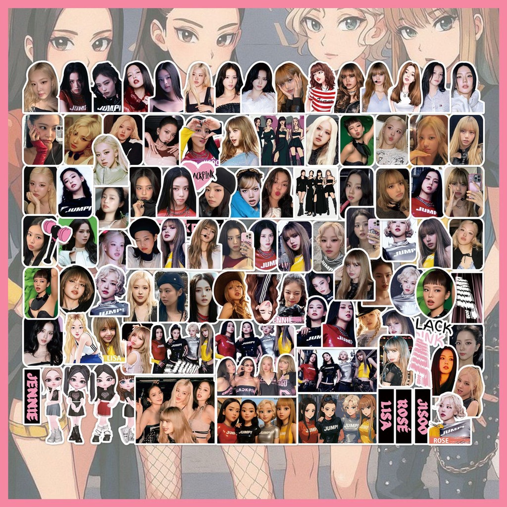 40-200pcs BP JUMP อัลบั้ม THE GIRLS DDU-DU Washi เทปสติกเกอร์ภาพ LISA JENNIE ROSE JISOO WORLD TOUR ก