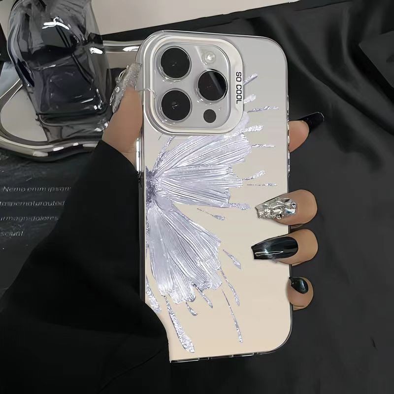 สําหรับ Tecno Pova 6 5G Li7 6 Pro 5G Li9 ปลอกหรูหราทองสีชมพูครึ่งปีกผีเสื้อพิมพ์โลหะชุบกล้องขอบผิวนุ่มรู้สึกกรณี