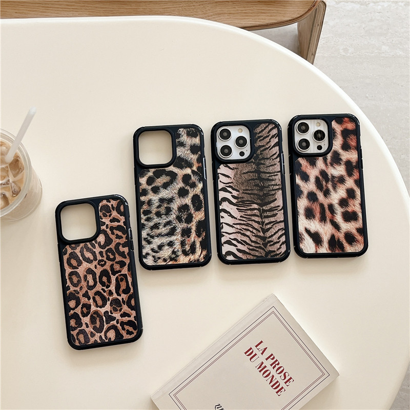 ในสต็อกleopardสติกเกอร์armorเคสโทรศัพท์สําหรับiphone 15 Pro MaxปลอกIPhone 14 13 Mini 12 11 Pro MAX XR XS MAX 7 8 Plusคุณภาพสูงการ์ตูนAnti Impact Soft TPU Cover