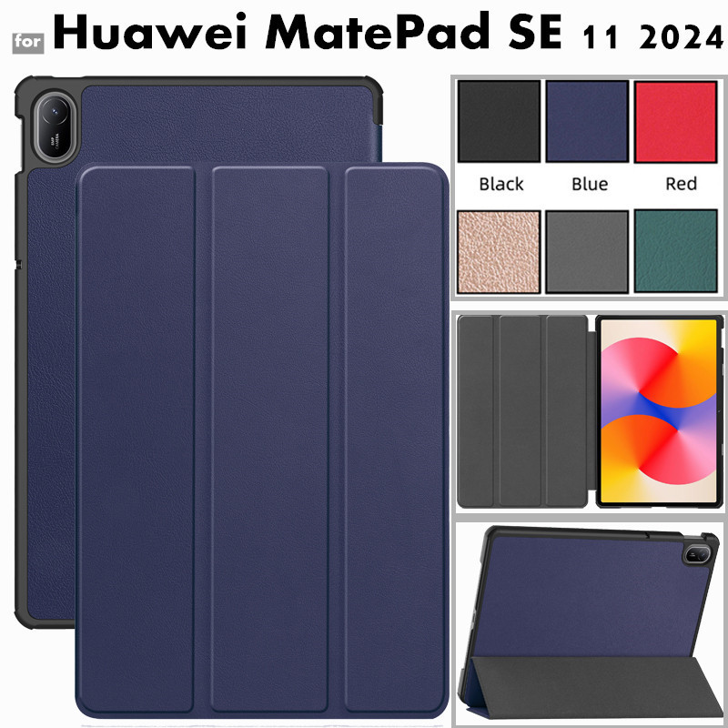 Huawei MatePad Se 11 2024 แท็บเล็ตหนัง PU พร้อม Auto Wake Function Stand Flip Case สําหรับ MatePadSE