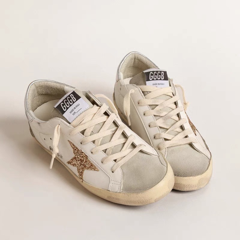 Golden goose รองเท้าผ้าใบสําหรับผู้ชายและผู้หญิง คู่ Unisex Old Star Little Dirty Shoes รองเท้าสีขาว