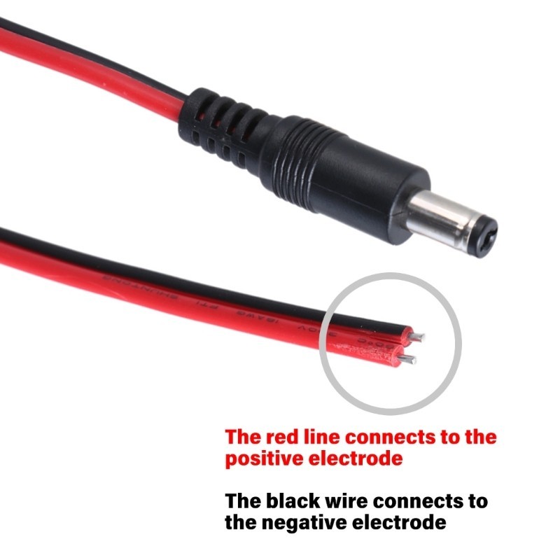 Fol Multi Use 18AWG DC5521 Line สายจ่ายไฟสีคู่สําหรับกล้องเราเตอร์