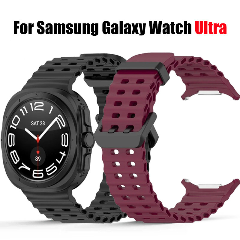 สายซิลิโคนสําหรับเล่นกีฬาสําหรับ Samsung Galaxy Watch 7 Ultra 47MM Smart Watchband เปลี่ยนสายรัดข้อมือสร้อยข้อมือนาฬิกา 7 Ultra สายรัด