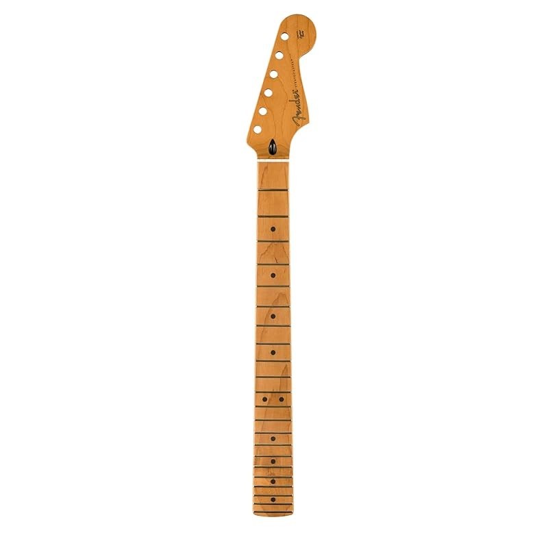 Fender Satin Roasted Maple Stratocaster® Neck, 22 Jumbo Frets, 12", Maple, Flat Oval Shape Replaceme