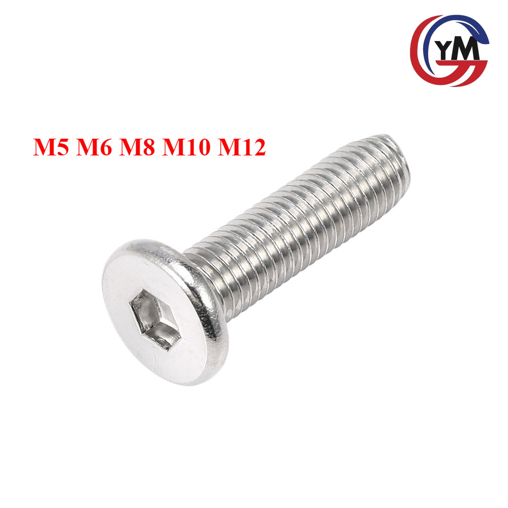 [จัดส่งด่วน 1] น็อต สกรู หัวจม หกเหลี่ยม เตเปอร์ สแตนเลส 304 เกลียวมิลหยาบ M5M6M8M10M12 / Flat Head Hexagon Socket Machine Screw