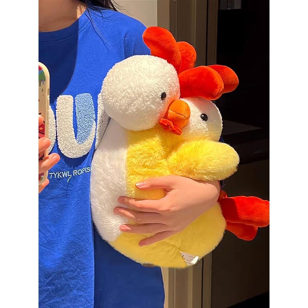 ตุ๊กตาการ์ตูนไก่ถ้วยน่ารักไก่น้อยสีเหลืองของเล่นตุ๊กตาของขวัญวันเกิด
