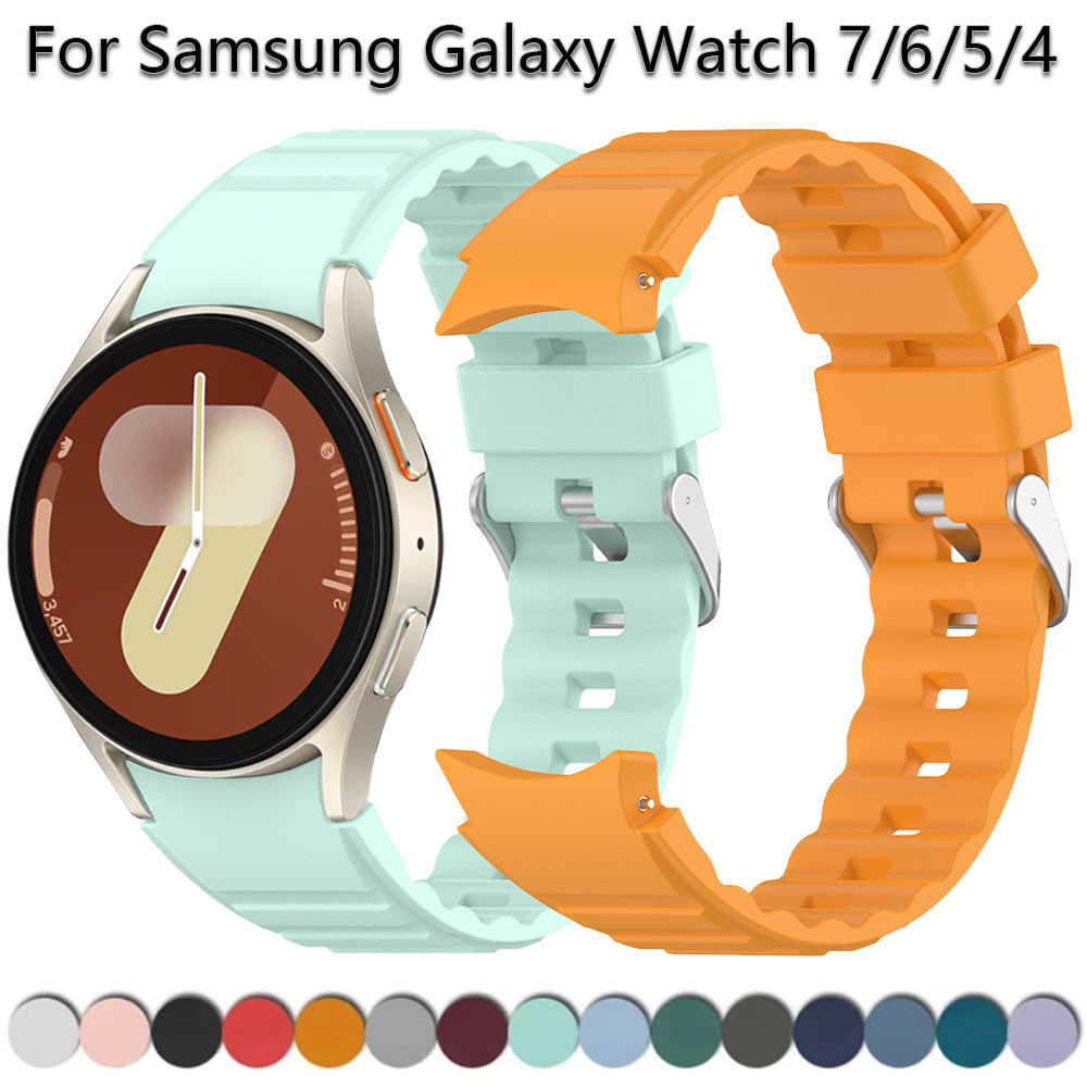 Textured สายซิลิโคนสําหรับ Samsung Galaxy Watch 7 6 5 4 40 มม.44 มม.Galaxy Watch 6classic 43 มม.47 มม.5Pro 45 มม.นาฬิกา 4Classi 42 มม.46 มม.