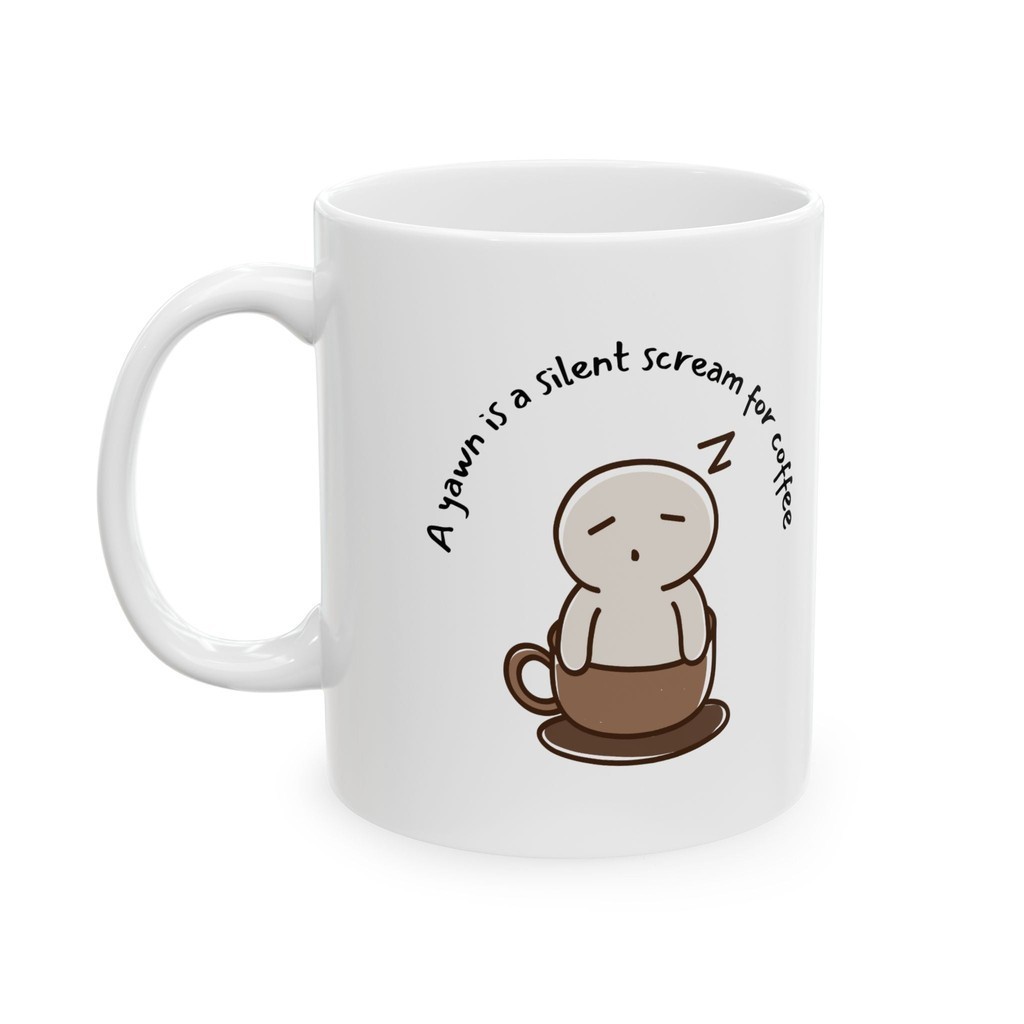 Visualized A Yawn Is A Silent Scream สําหรับแก้วกาแฟ CF แก้วเซรามิค 11Oz