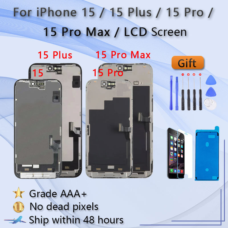 AAA + OLED สําหรับ 15 15 Pro 15Plus จอแสดงผล LCD Touch Screen Digitizer Assembly สําหรับ 15 Pro Max 