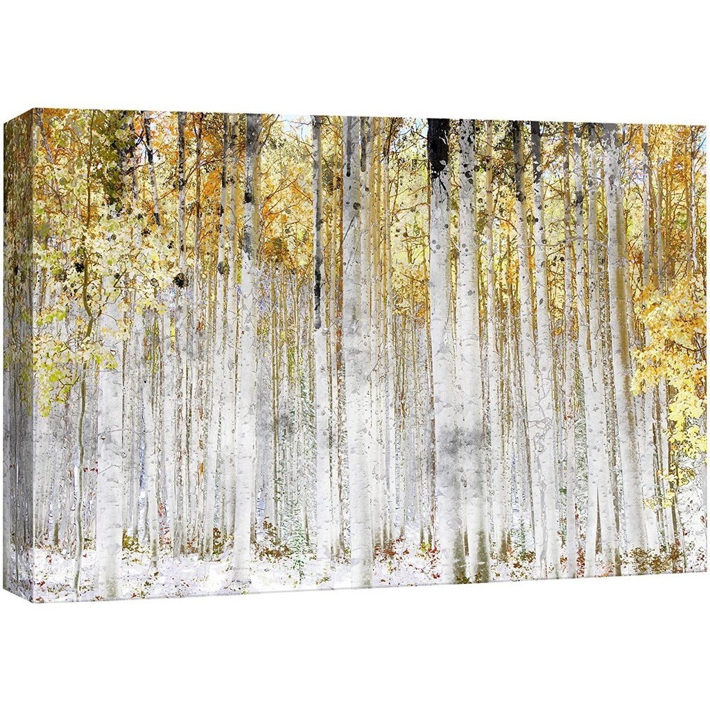 1 Piece Poster 1 Piece Abstract Trees with Yellow Leaves Canvas Art Wall Art