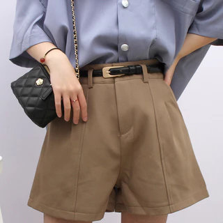 Floerns เข็มขัดลำลอง อุปกรณ์โลหะ สีพื้น เบสิก สำหรับผู้หญิง