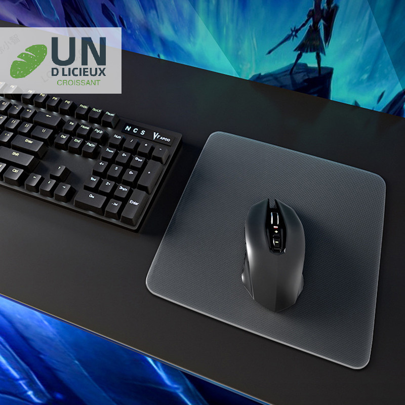 Good Transparent Glass Gaming Optical Mouse Pad E-Sport FPS Gamer อุปกรณ์เสริมแผ่นรองเม้าส์มืออาชีพ Mousepad สําหรับแล็ปท็อปพีซีคอมพิวเตอร์ได้ดี