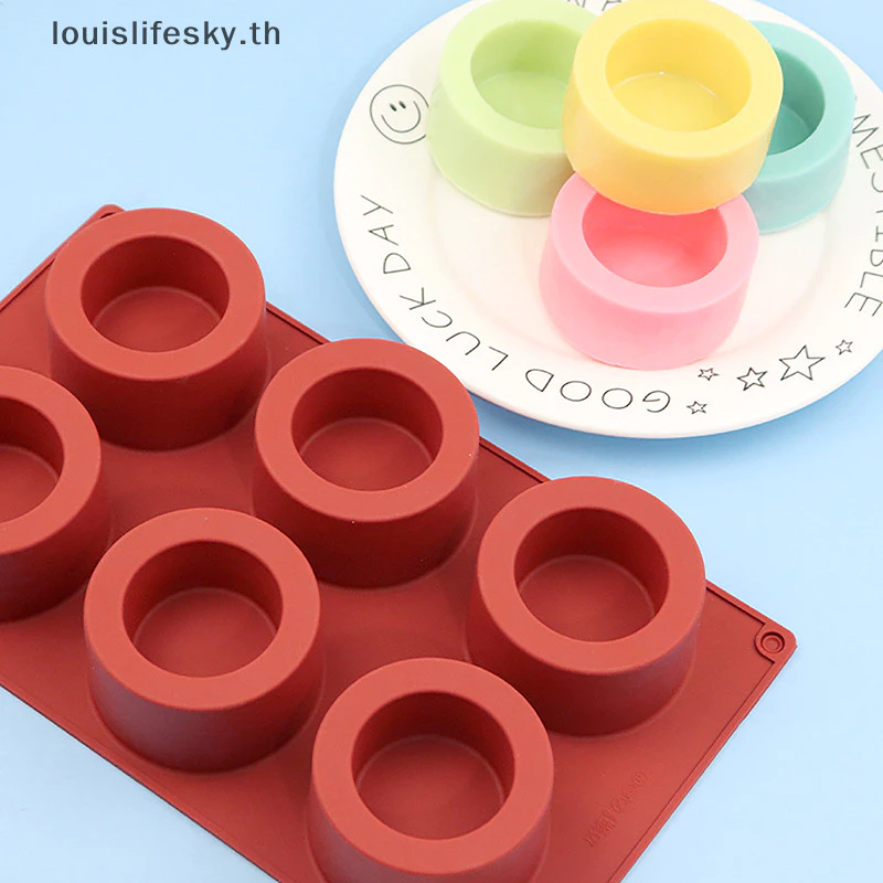 Llth 1 PC 6 หลุมรอบแม่พิมพ์เค้ก Decorag แม่พิมพ์ซิลิโคน DIY เค้กเบเกอรี่เครื่องมือร้อน