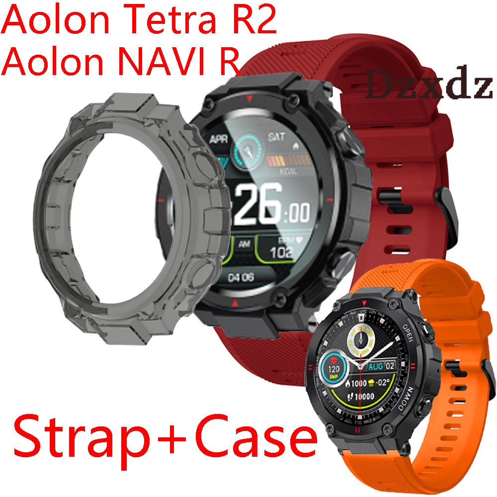 สําหรับ Aolon Tetra R2 กรณีป้องกันหน้าจอฝาครอบกันชนกรณี Aolon NAVI R GPS สายรัดซิลิโคนสร้อยข้อมือกีฬ