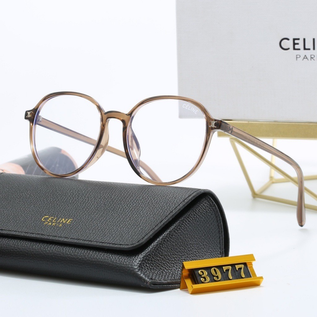 Celine Fashion Round Frame Glasses Casual Plain Face All-Match Plain Glasses ht3977