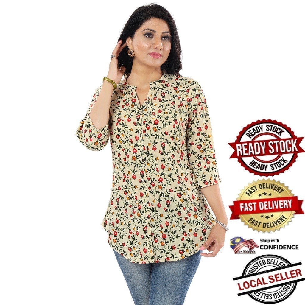Kurti women indian ดีไซน์ใหม่ kurti set kurti plus size kurti มุสลิมะห์ เคิร์ติ ชุดพร้อมกางเกง UD272