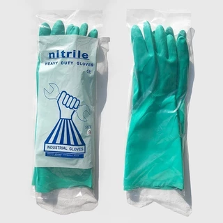 ถุงมือไนไตร ป้องกันสารเคมี หนา 18 mil (0.457 มิล) ยาว 13นิ้ว สำหรับงานหนัก (Heavy Duty Gloves) (1คู่)