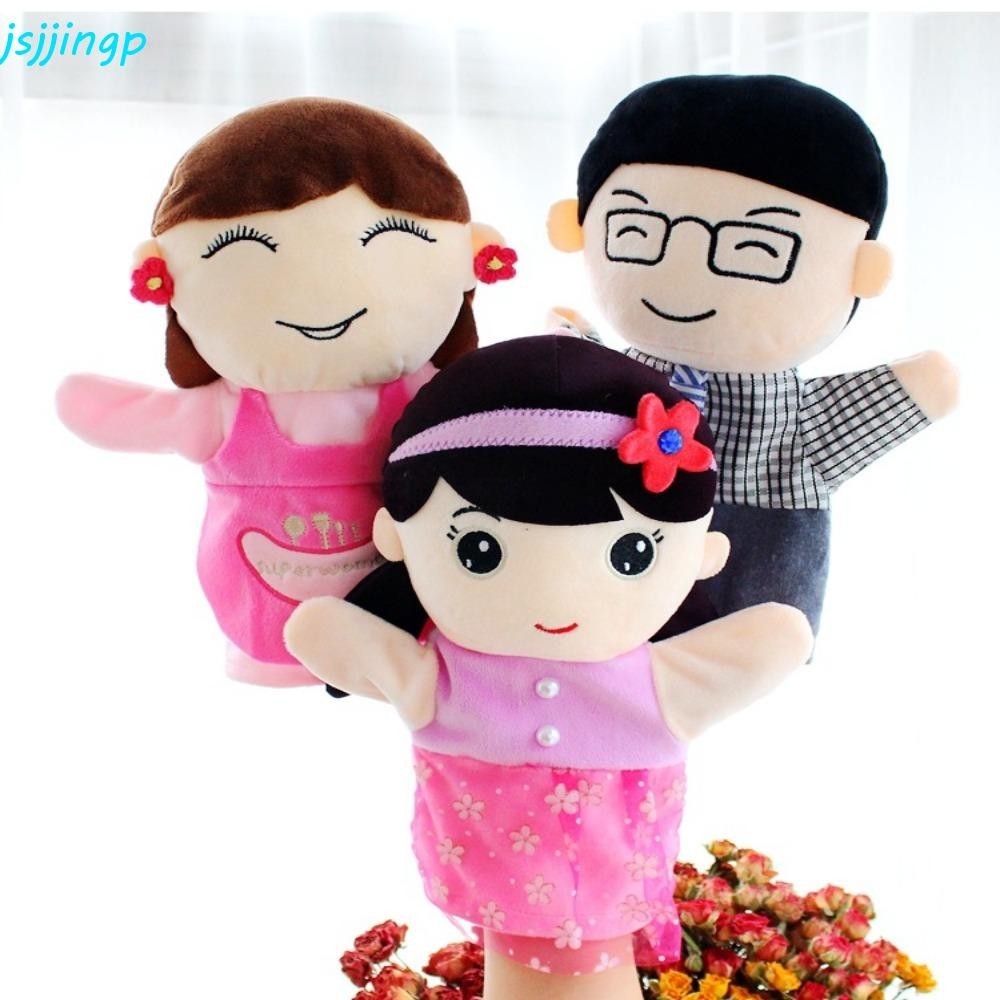Jsjjingp ครอบครัวนิ้วหุ่นสตอรีไทม์สัตว์นุ่มของเล่นตุ๊กตานิ้วผ้าตุ๊กตาสาวเตียงเรื่องราวการเรียนรู้การศึกษาครอบครัวหุ่นมือ