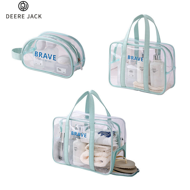 Deere Jack Travel กระเป๋าเครื่องสําอางใหม่คริสตัลแห้งเปียกแยกชายหาดฟิตเนสว่ายน้ํากันน้ําล้างถุงเก็บโ
