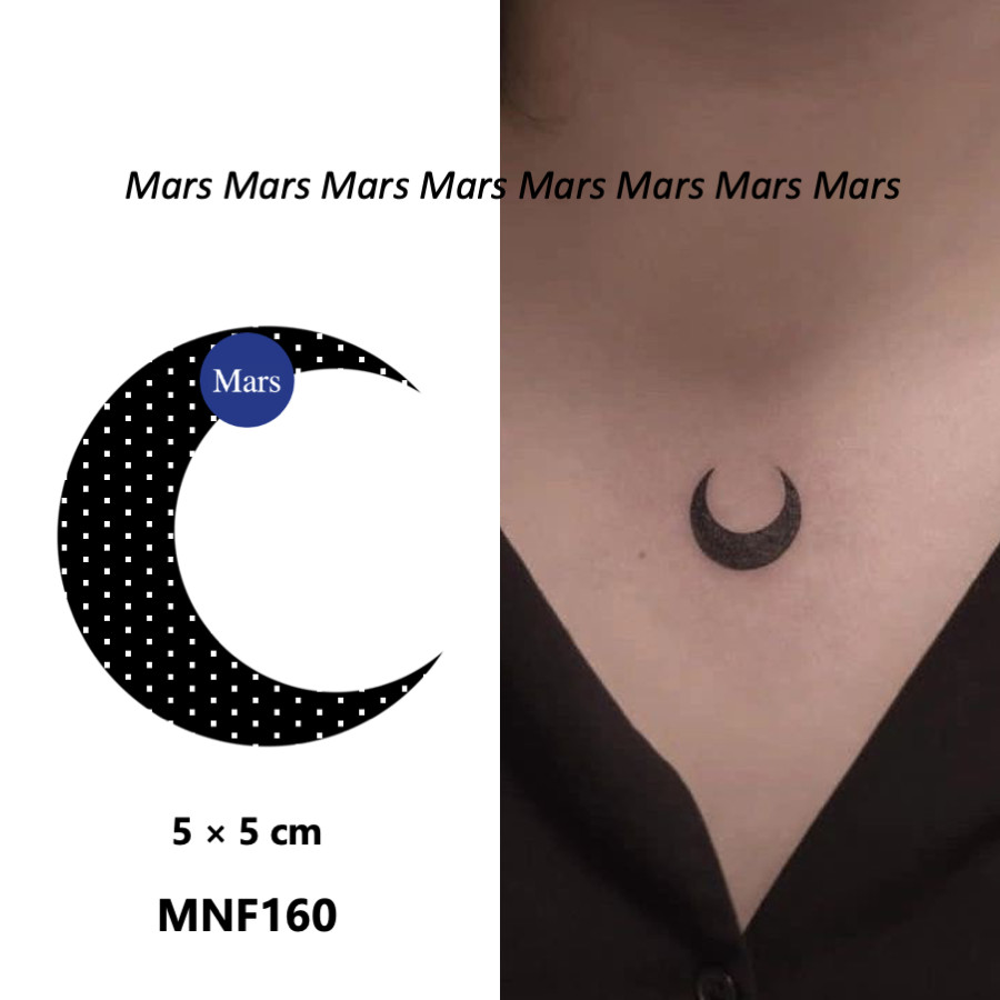 Mars Tattoo NEW Technology Magic - ติดทนนาน 2 สัปดาห์ รอยสักกึ่งถาวร สติ๊กเกอร์รอยสัก ดวงจันทร์ MNF160