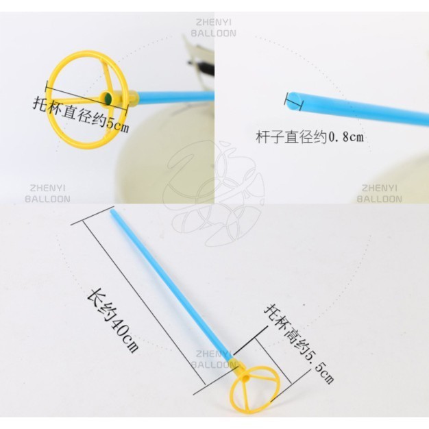 (ร้านไทย) ก้านลูกโป่ง ก้านลูกโป่งฟอยล์ ( ก้าน+จุก) ยกมัด 10-100ก้าน หลากหลายแบบ - รูปที่ 3