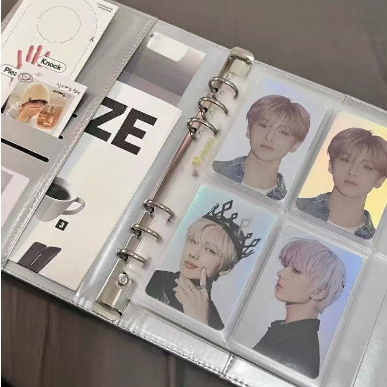 สมุดการ์ดเงิน หนัง pu A5 การ์ดหนังสือหัวเข็มขัดแม่เหล็กไม่แอตทริบิวต์หลวมใบ Four Palace การ์ดหนังสือคู่มือเก็บ 10 ซม.การ์ดขนาดเล็กอัลบั้มรูปโปสการ์ดอัลบั้มหนังสือการ์ดขนาดเล็ก - รูปที่ 3