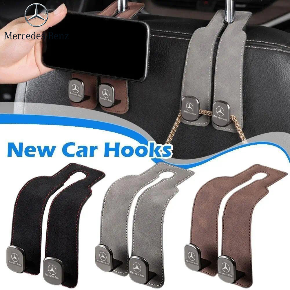 Kbang Car Seat Headrest Hook Hanger Car Seat ด้านหลังเก็บ-พับซ่อน Hook Organizer รถอุปกรณ์เสริมสําหรับ Mercedes Benz E-Class C-Class B-Class GLA/GLB/GLC/
