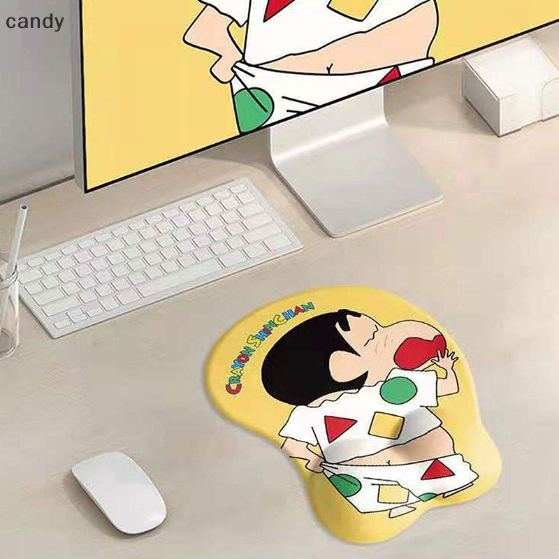 Ndy Crayon Shin-chan อะนิเมะแผ่นรองเมาส์ซิลิโคนข้อมือ 3D Gaming Mousepads Anti-Slip นุ่มโต๊ะของขวัญ N