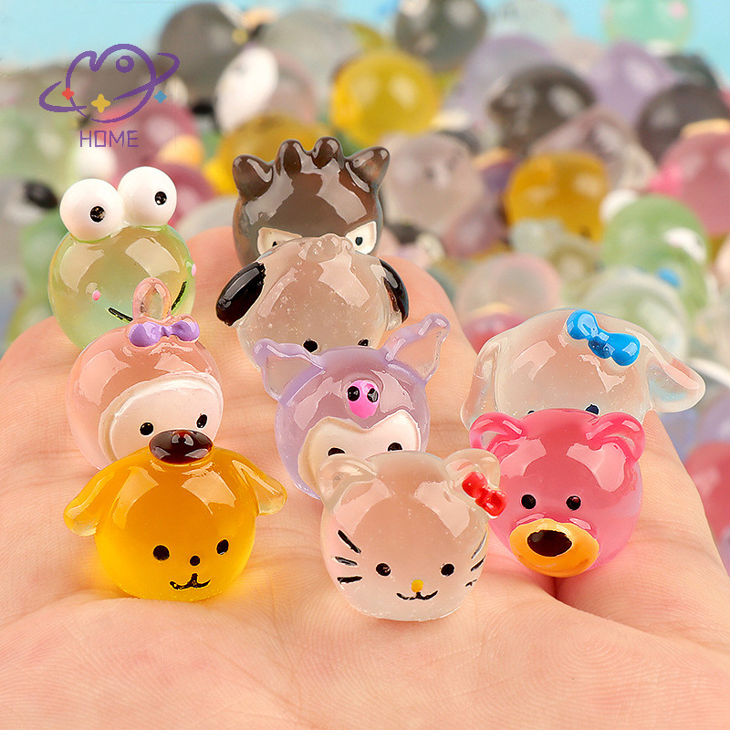 [mayhome] 1pc Ch DIY ตกแต่งส่องสว่างการ์ตูน Mini เรซิ่นโปร่งใส Sanrio อุปกรณ์สัตว์ Scrapbooking อุปกรณ์เสริม {TH}