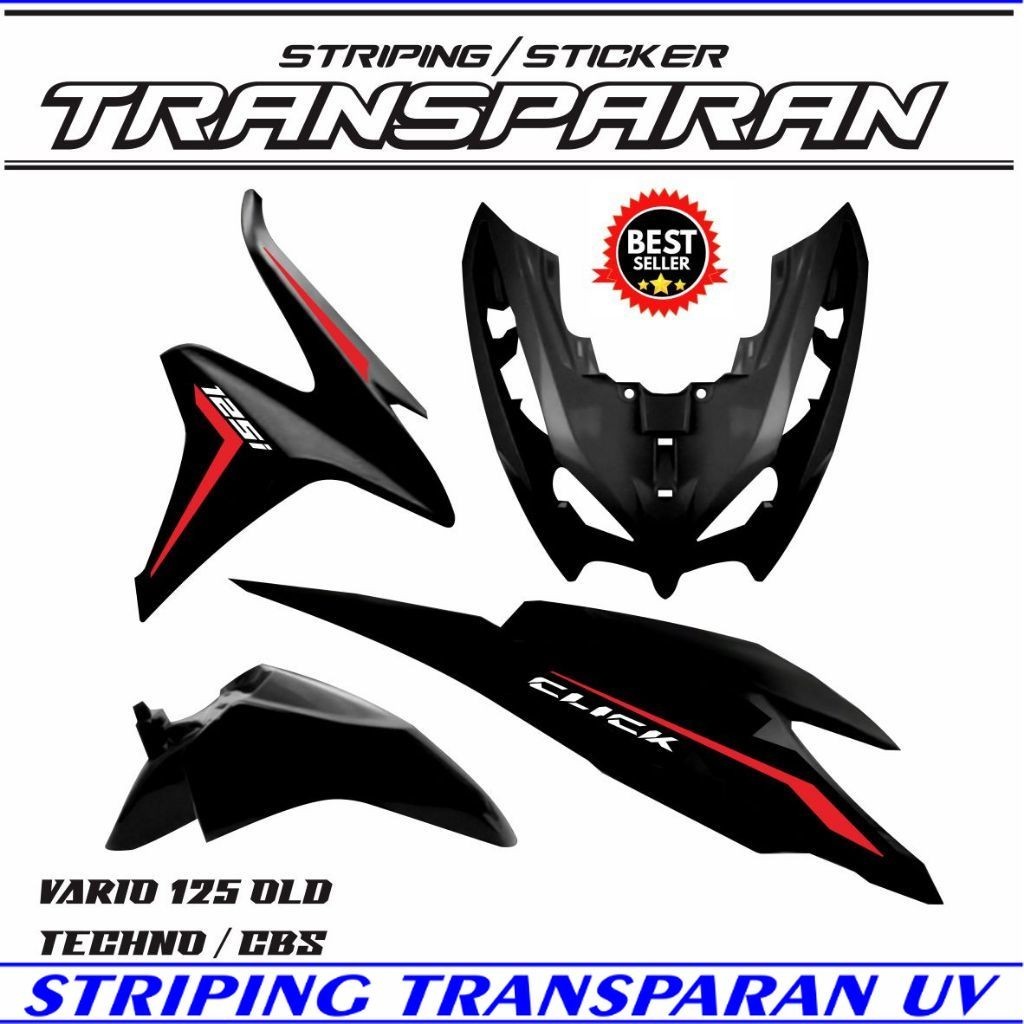 STRIPING STICKER VARIO LED OLD CLICK 125 TRANSPARENT ALWAYS SIMPLE MOTORCYCLE VARIATIONS