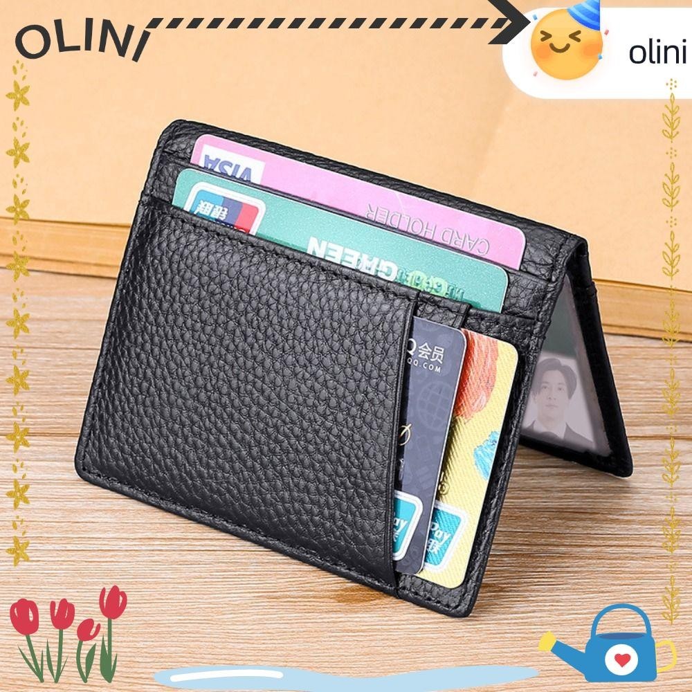 กระเป๋าสตางค์หนัง OLIINI กระเป๋าสตางค์ Super Slim อินเทรนด์แบบพกพา ของขวัญ ตําแหน่งการ์ดหลายใบ กระเป๋าบัตรแบบบาง