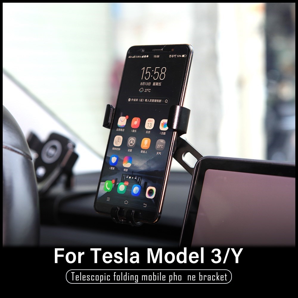 ขาตั้งโทรศัพท์มือถือใหม่สำหรับ Tesla Model 3 Tesla Model Y อุปกรณ์เสริม 2021- 2024 แท่นชาร์จไร้สายแบบดูดแม่เหล็ก แท่นชาร์จไร้สาย