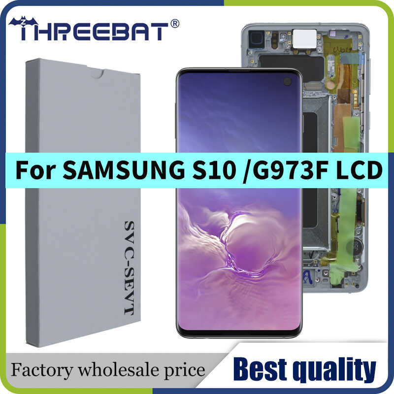 6.1'' Dynamic AMOLED For SAMSUNG S10 G973F/DS G973U G973F SM-G973 Display Touch Screen Digitizer R