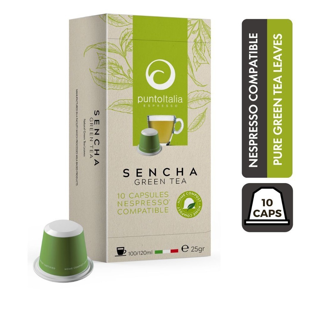 Punto Italia Espresso ชาแคปซูล SENCHA GREEN TEA สำหรับเครื่อง Nespresso® (10 แคปซูล)