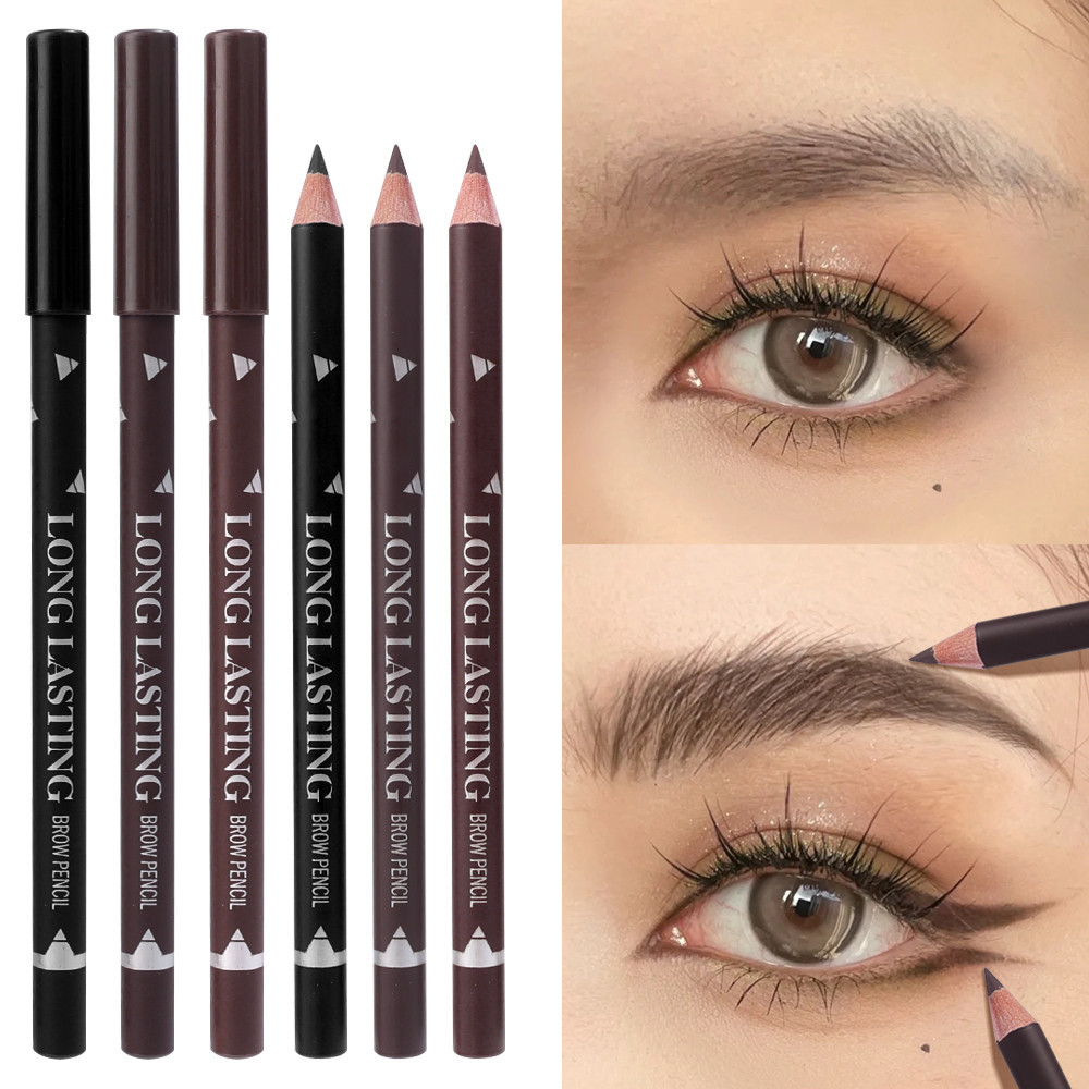 [MENOW] Microblading Eyebrow Pen - กันน้ํา ติดทนนาน สีง่าย - Eye Brow Tattoo Pencil - Natural Black Brown Eyebrow Eyeliner Pen - Eye Make up Cosmetic