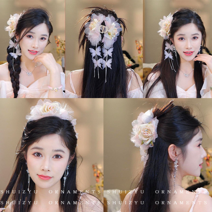 พู่ขนนกดอกไม้กิ๊บ2024ใหม่ผีเสื้อคลิปขนาดใหญ่ฉลามคลิปสาว ชม. หูฟัง