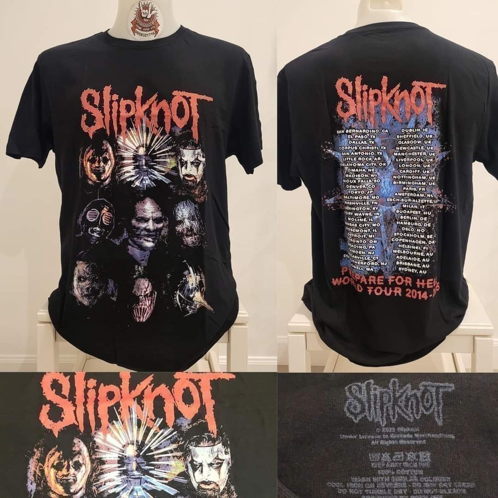 Slipknot เสื้อวง งานลิขสิทธิ์แท้ นำเข้า-UK ป้ายปั้มคอ ของแท้ เสื้อ