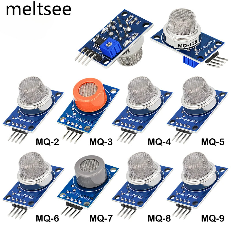 Mq-2 MQ-3 MQ-4 MQ-5 MQ-6 MQ-7 MQ-8 MQ-9 MQ-135 การตรวจจับควัน Methane Gas Sensor โมดูลสําหรับ Arduin