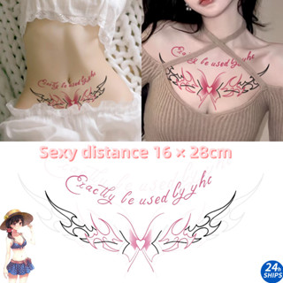 ลายปีกสีชมพูสักสาวเซ็กซี่เอวสักสติกเกอร์รอยสักกันน้ํายาวนาน7…
